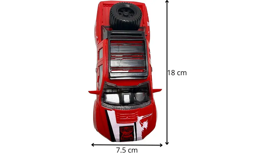 Carro Camión Llanta Con Pilas Recargables A Control Remoto Negro 4