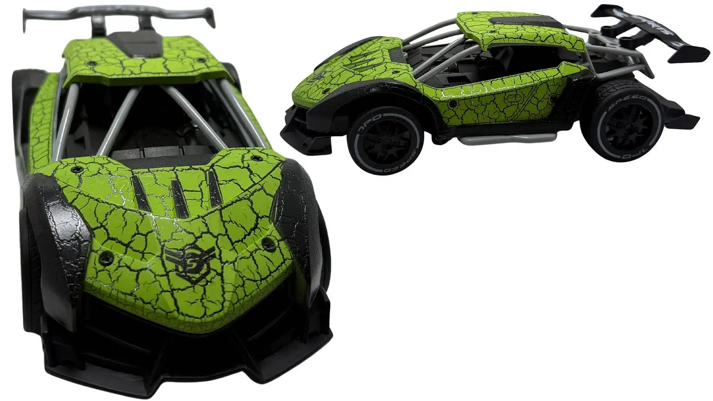Carro Deportivo Marmoleado Pila Recargable A Control Remoto Verde 3