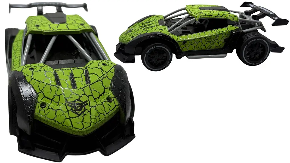 Carro Deportivo Marmoleado Pila Recargable A Control Remoto Verde 3