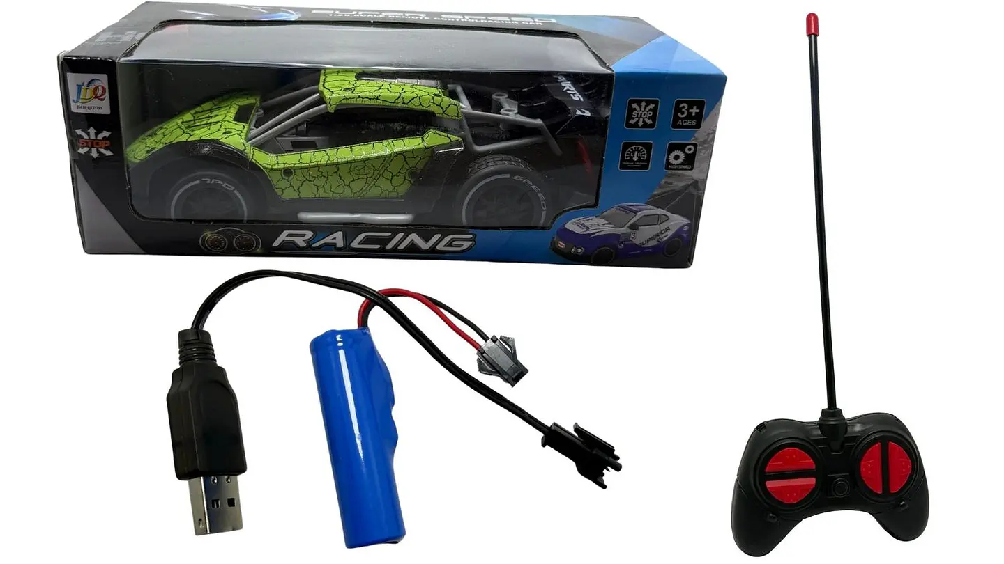 Carro Deportivo Marmoleado Pila Recargable A Control Remoto Verde 5