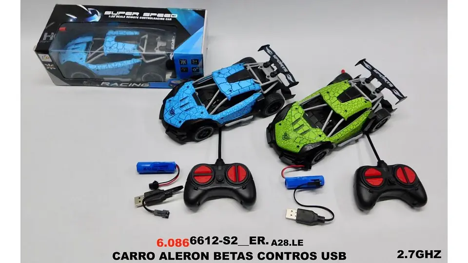 Carro Deportivo Marmoleado Pila Recargable A Control Remoto Verde 7