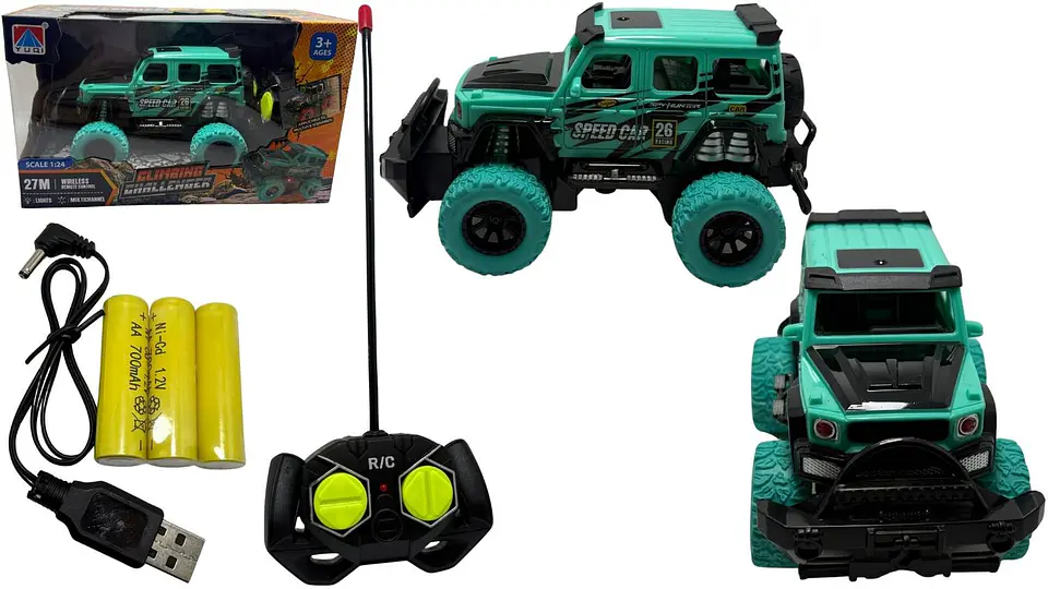 Carro Camión Jeep A Control Remoto Pilas Y Cable Recargables 1