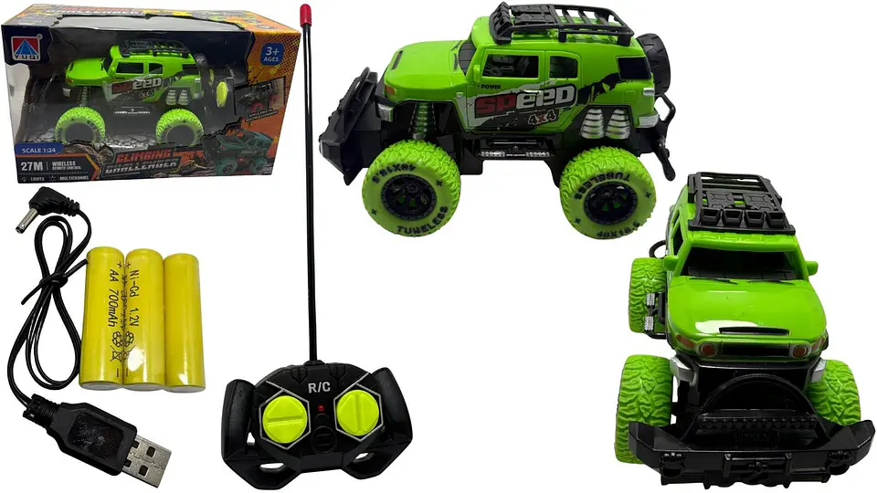 Carro Camión Jeep A Control Remoto Pilas Y Cable Recargables 3