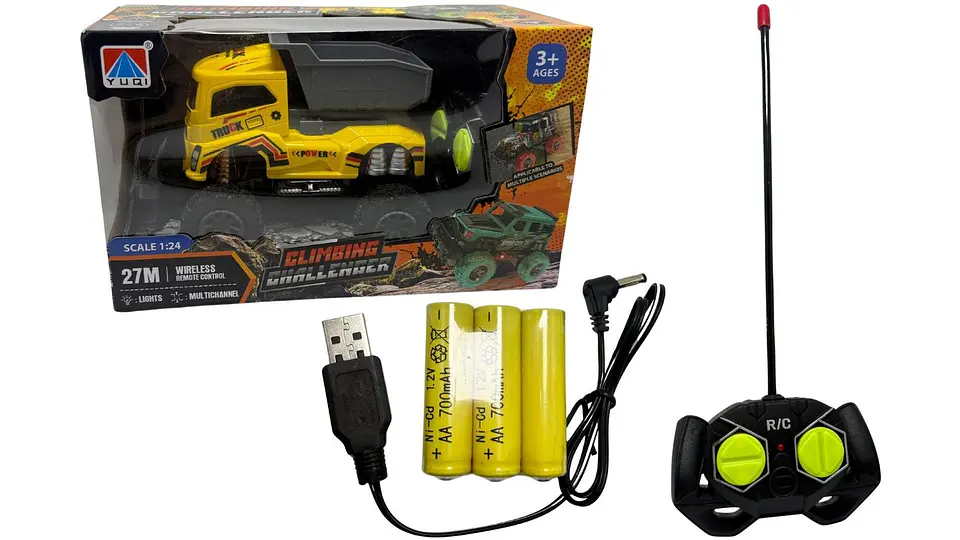 Carro De Construcción Con Pilas Recargables A Control Remoto Amarillo Construcción 2