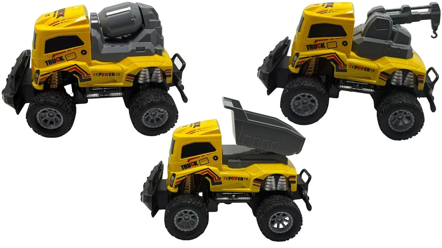 Carro De Construcción Con Pilas Recargables A Control Remoto Amarillo Construcción 3