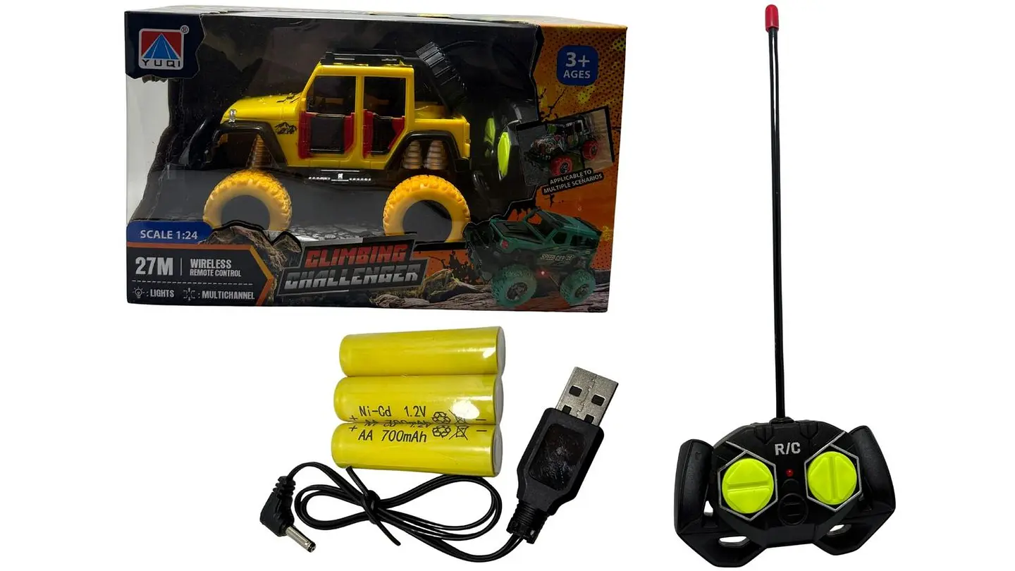 Carro Camión Jeep A Control Remoto Pilas Y Cable Recargables 6