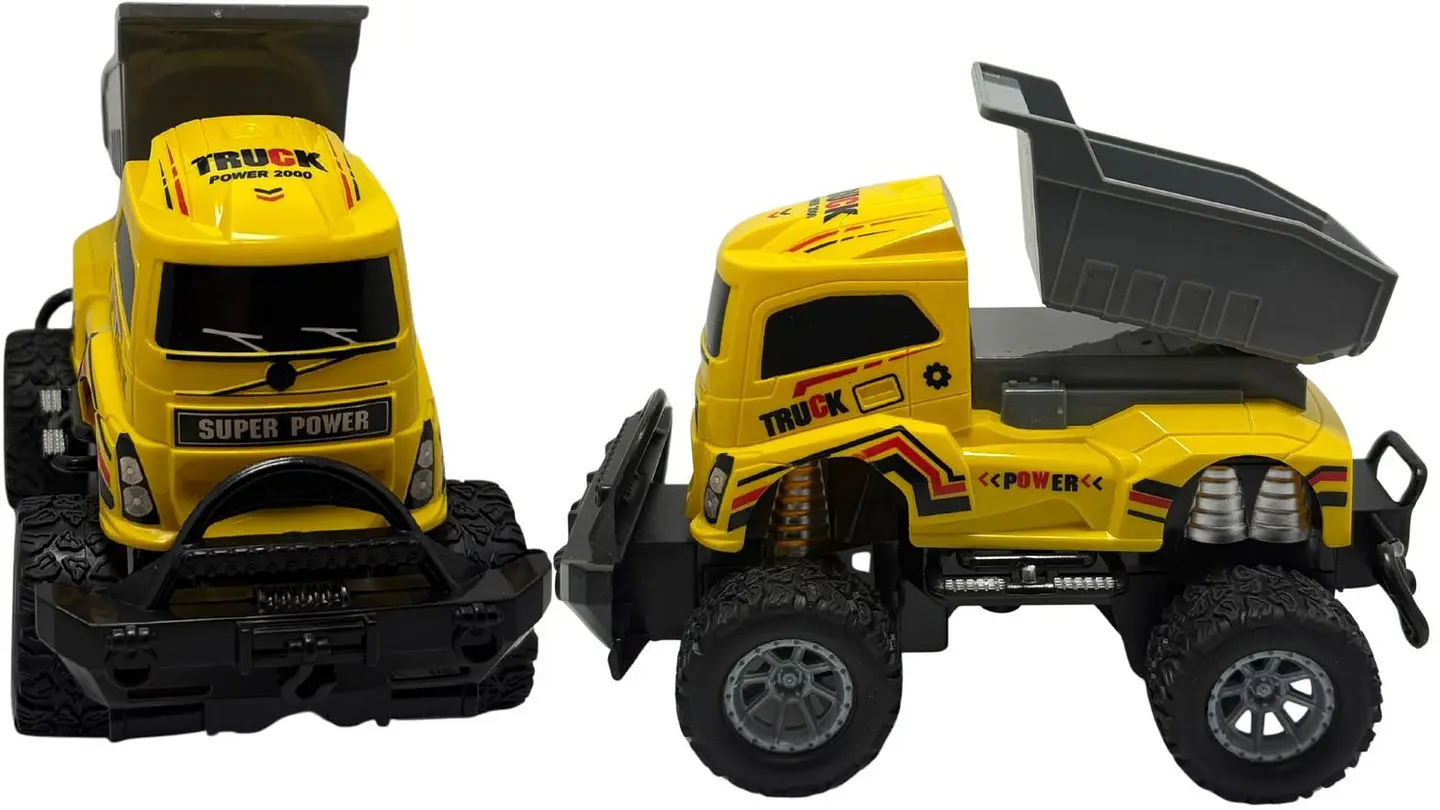 Carro De Construcción Con Pilas Recargables A Control Remoto Amarillo Construcción 7