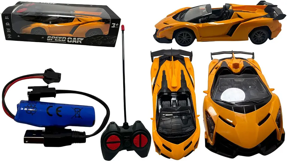 Carro Descapotado Sport Pilas Recargables Luz Control Remoto A Control Remoto 3