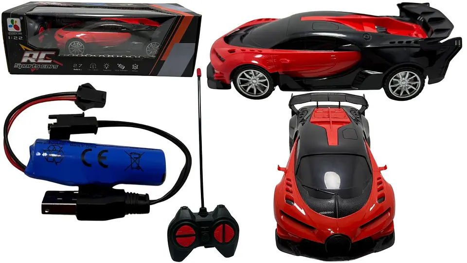 Carro De Carreras Sport Pilas Recargables Luz Control Remoto 1