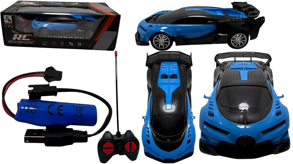Carro De Carreras Sport Pilas Recargables Luz Control Remoto 2