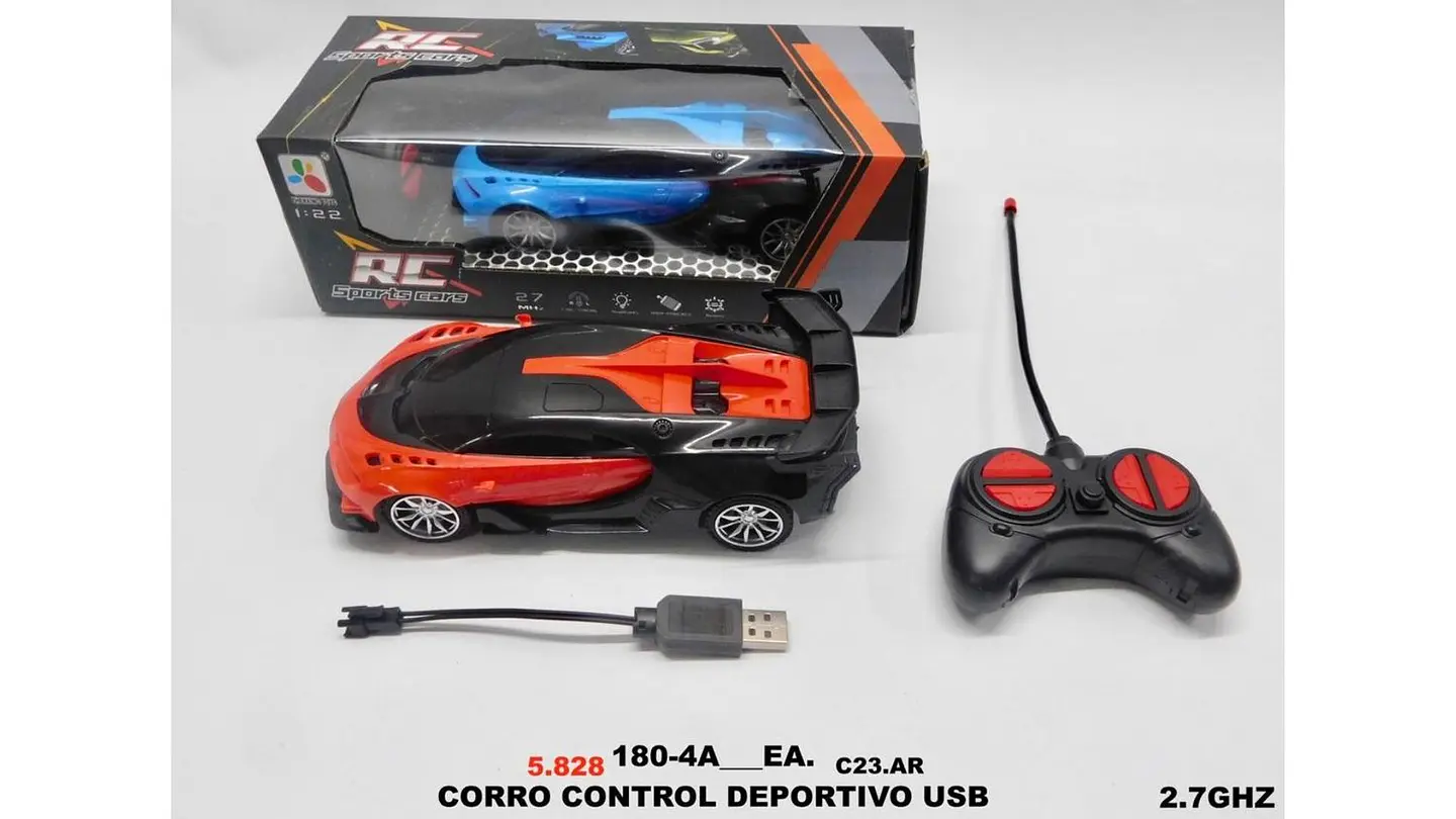 Carro De Carreras Sport Pilas Recargables Luz Control Remoto 6
