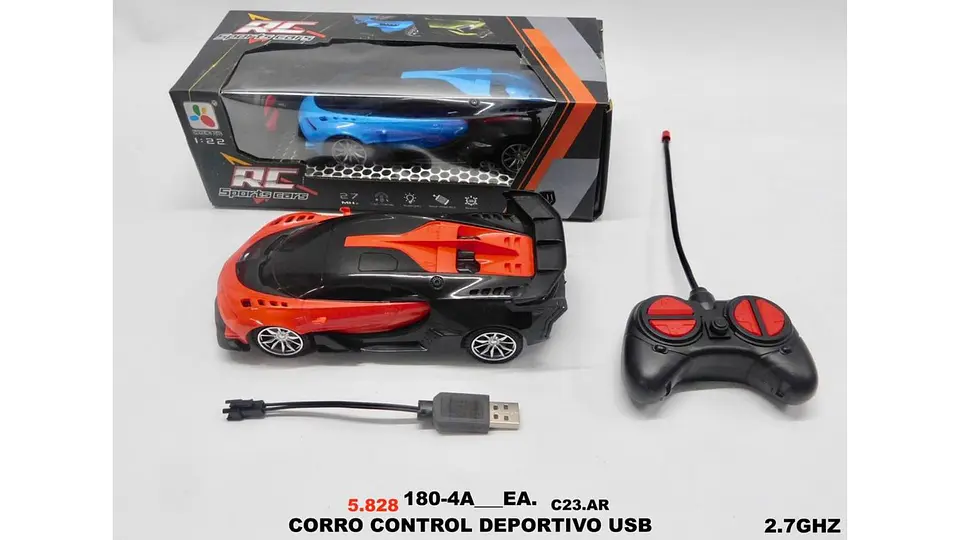 Carro De Carreras Sport Pilas Recargables Luz Control Remoto 6
