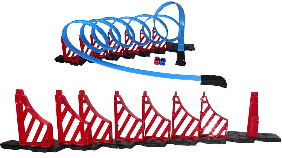 Pista De Carreras 360 7 Giros 2 Carros Azul Rojo Grande Túnel 2