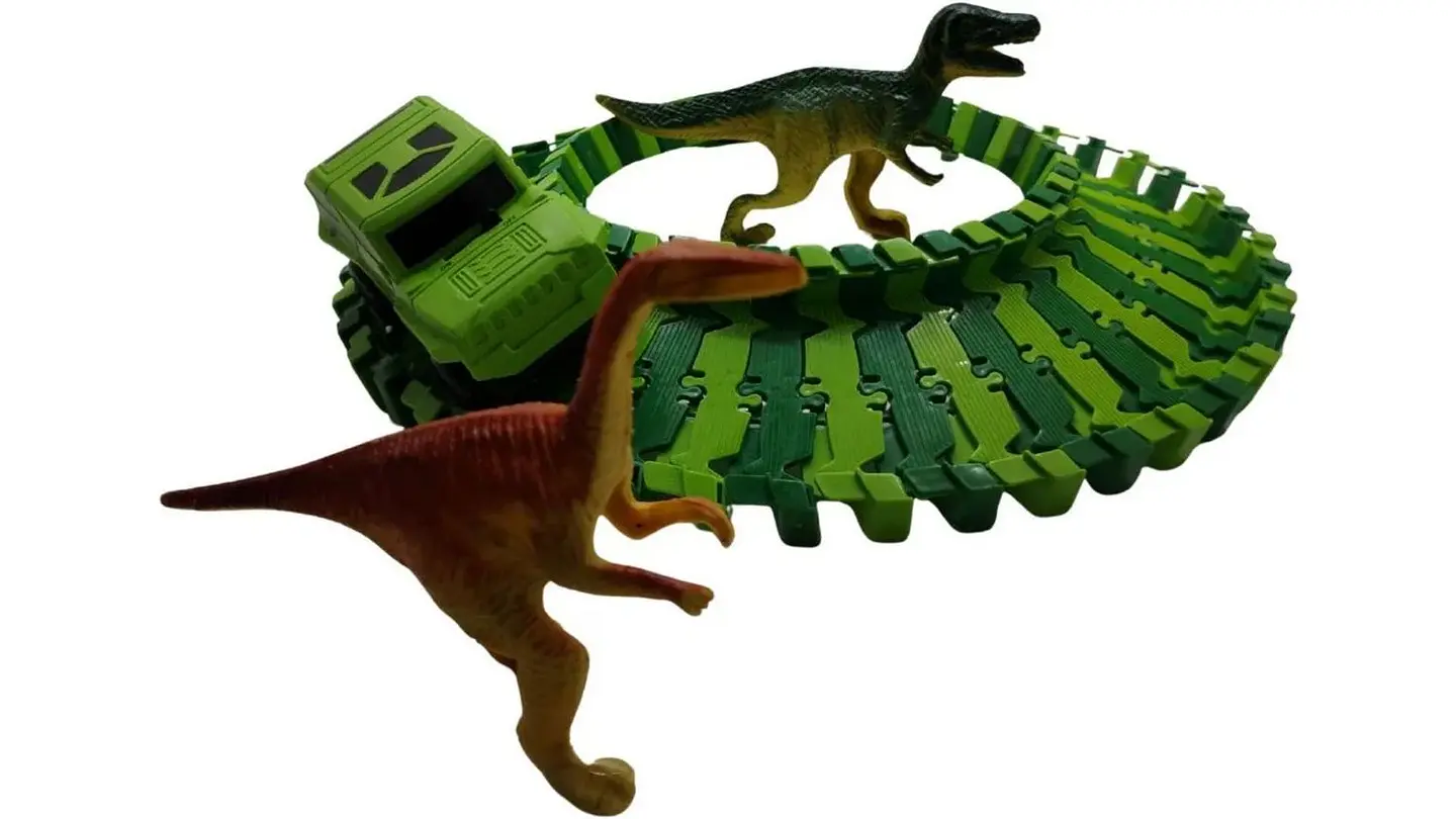 Pista De Dinosaurios Con Carro Eléctrico Juguete Interactivo Verde 1