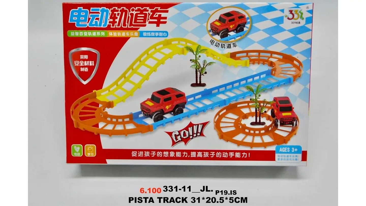 Pista De Carros Infantil Con Puente Y Auto Electrico Aventur Multicolor 5