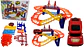 Pista De Carreras 2 Pisos Carro Rojo Con Puente Armable Pila Multicolor - Miniatura 1