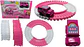 Pista De Carreras Carro Rosado 51pcs Para Niña Blanco Rosada Rosa Chicle - Miniatura 1