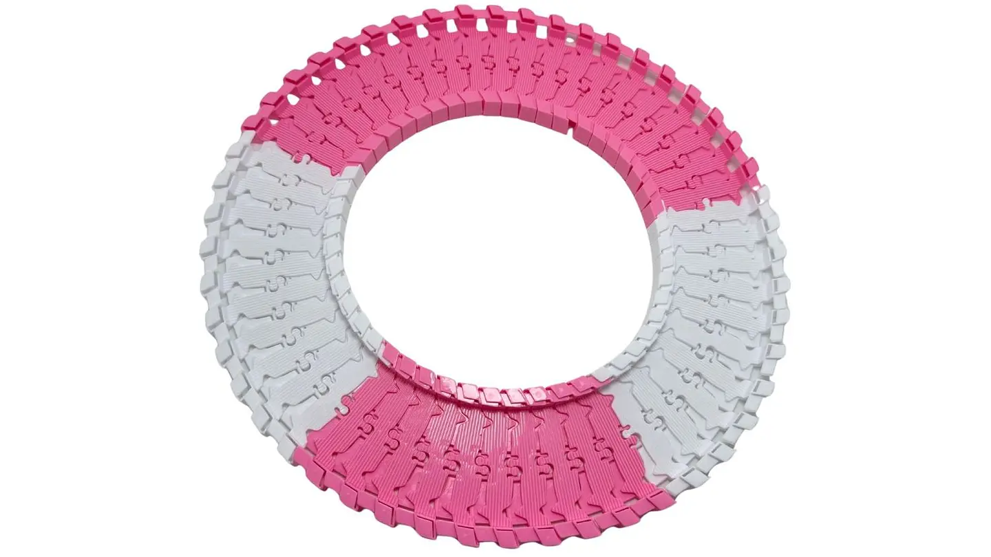 Pista De Carreras Carro Rosado 51pcs Para Niña Blanco Rosada Rosa Chicle 3
