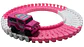 Pista De Carreras Carro Rosado 51pcs Para Niña Blanco Rosada Rosa Chicle - Miniatura 5