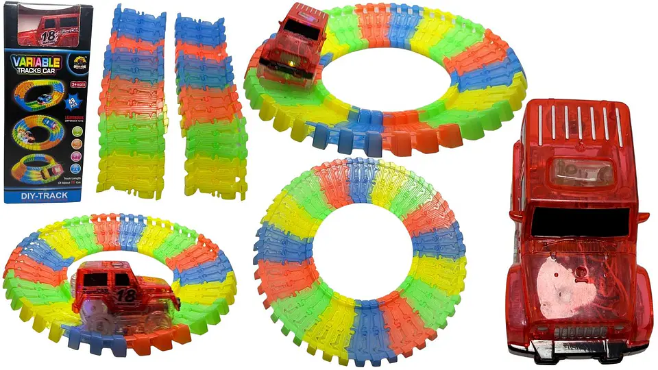 Pista Magic Track Carro Luz Flexible 49 Piezas Juguete Niños Multicolor 1
