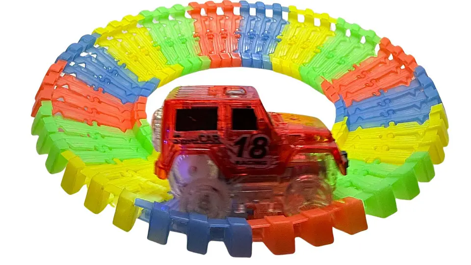 Pista Magic Track Carro Luz Flexible 49 Piezas Juguete Niños Multicolor 3