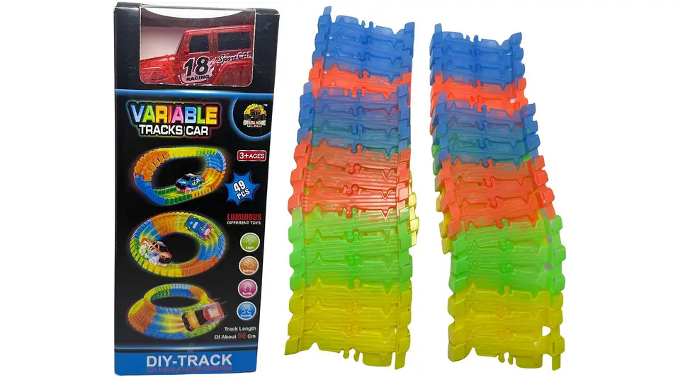 Pista Magic Track Carro Luz Flexible 49 Piezas Juguete Niños Multicolor 6