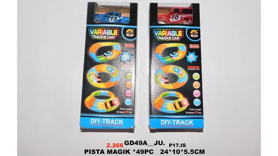 Pista Magic Track Carro Luz Flexible 49 Piezas Juguete Niños Multicolor 7