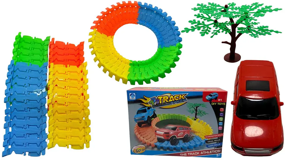 Pista Creativa Track Con Carro Arbol Colors Flexible Juguete Colorido 1