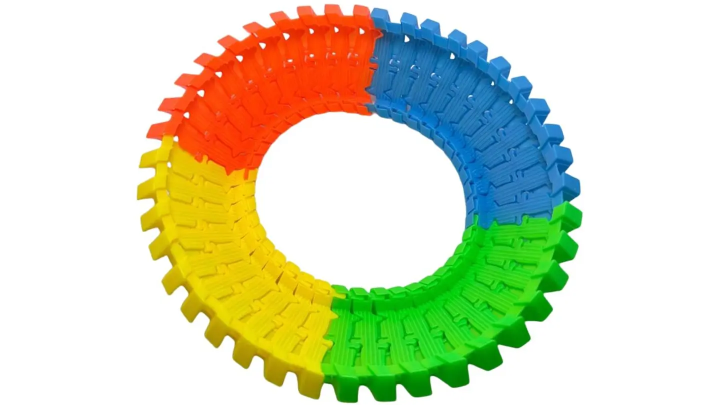 Pista Creativa Track Con Carro Arbol Colors Flexible Juguete Colorido 3