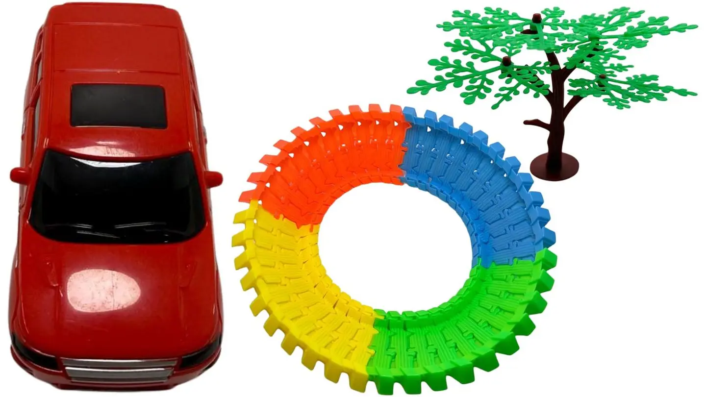 Pista Creativa Track Con Carro Arbol Colors Flexible Juguete Colorido 5
