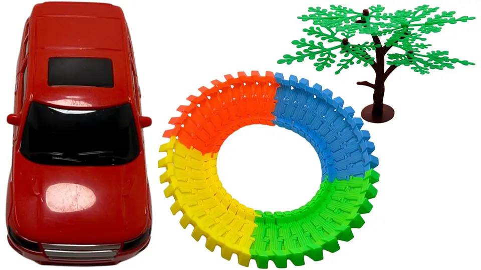 Pista Creativa Track Con Carro Arbol Colors Flexible Juguete Colorido 5