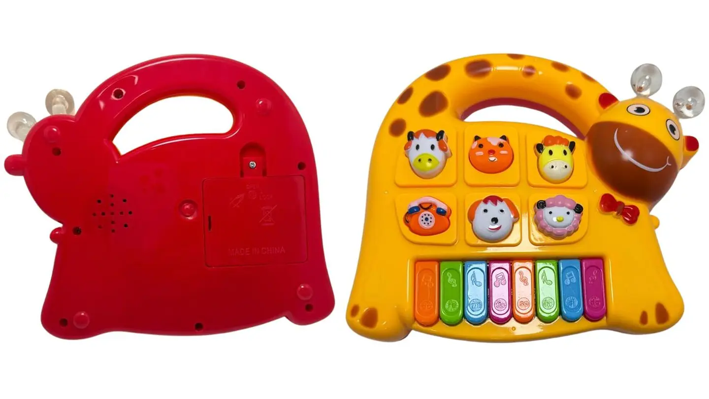 Piano Organeta Musical Juguete Bebes Animal Niños Luz Jirafa Amarillo 1