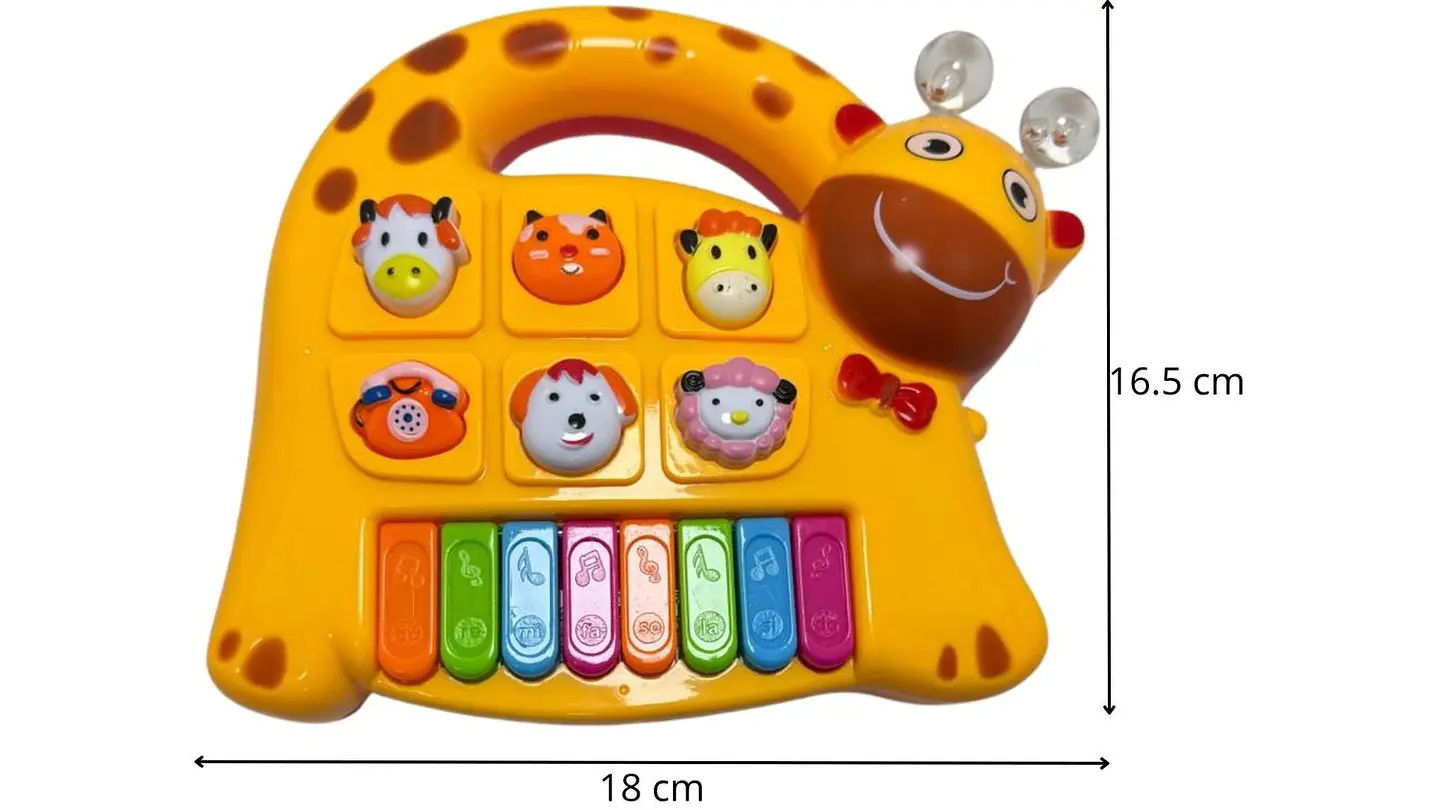 Piano Organeta Musical Juguete Bebes Animal Niños Luz Jirafa Amarillo 2