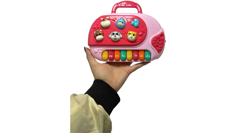Piano Organeta Musical Juguete Bebes Animal Niños Luz Azul y rosado 4