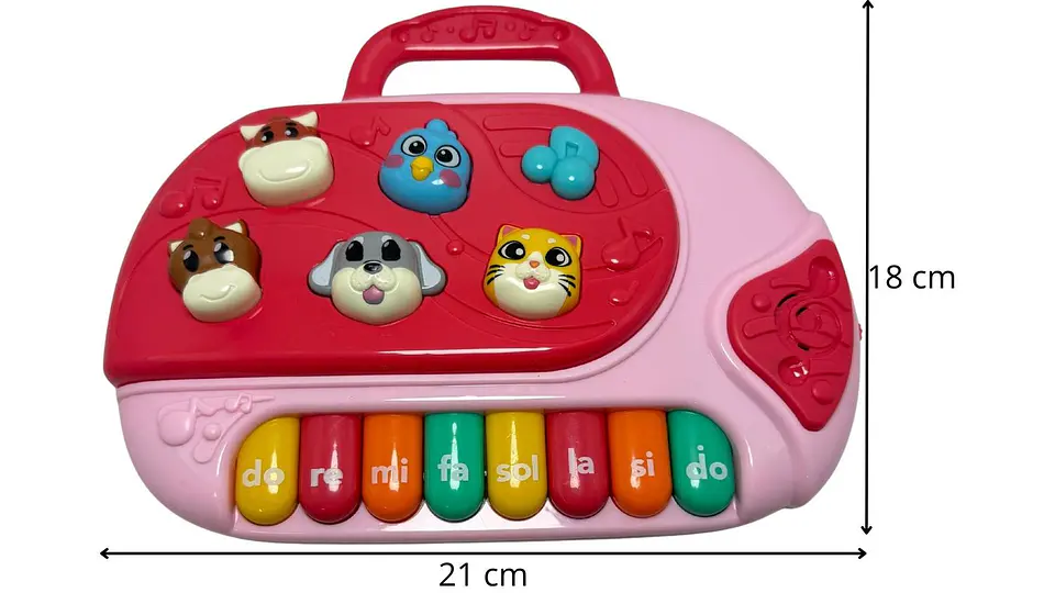 Piano Organeta Musical Juguete Bebes Animal Niños Luz Azul y rosado 5