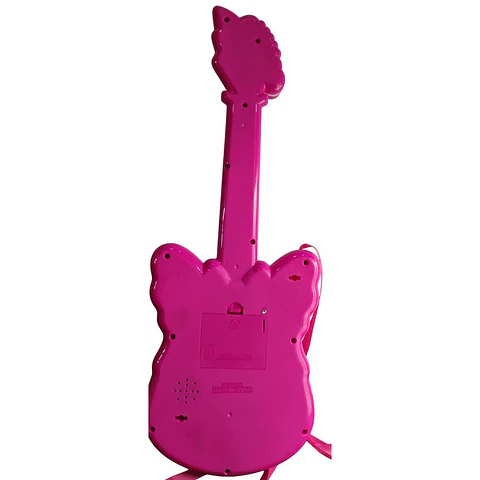 Guitarra Musical Infantil Mariposa Con Luces Y Sonido Niñas Rosa