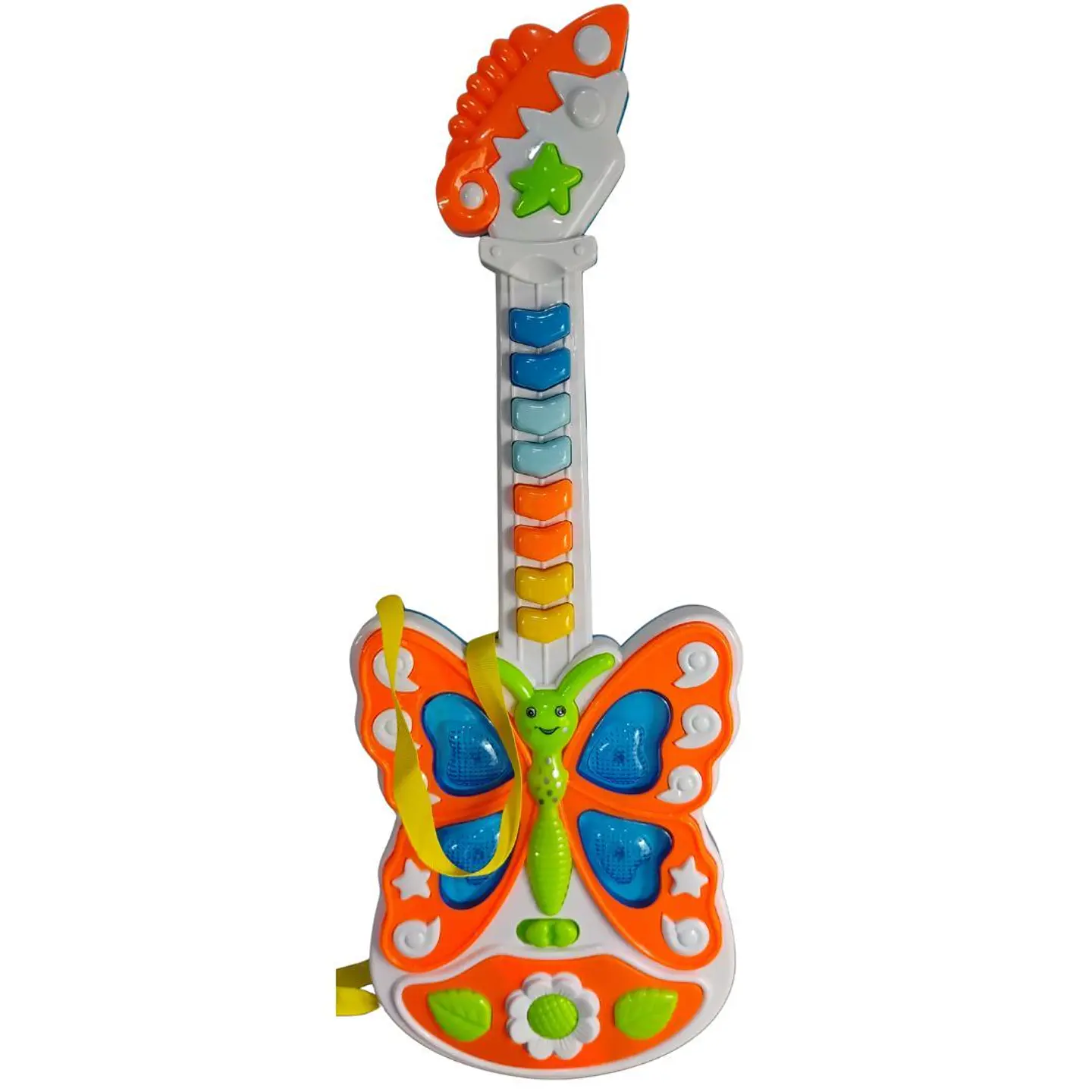 Guitarra Musical Infantil En Forma De Mariposa Luces Y Sonid Azul 2