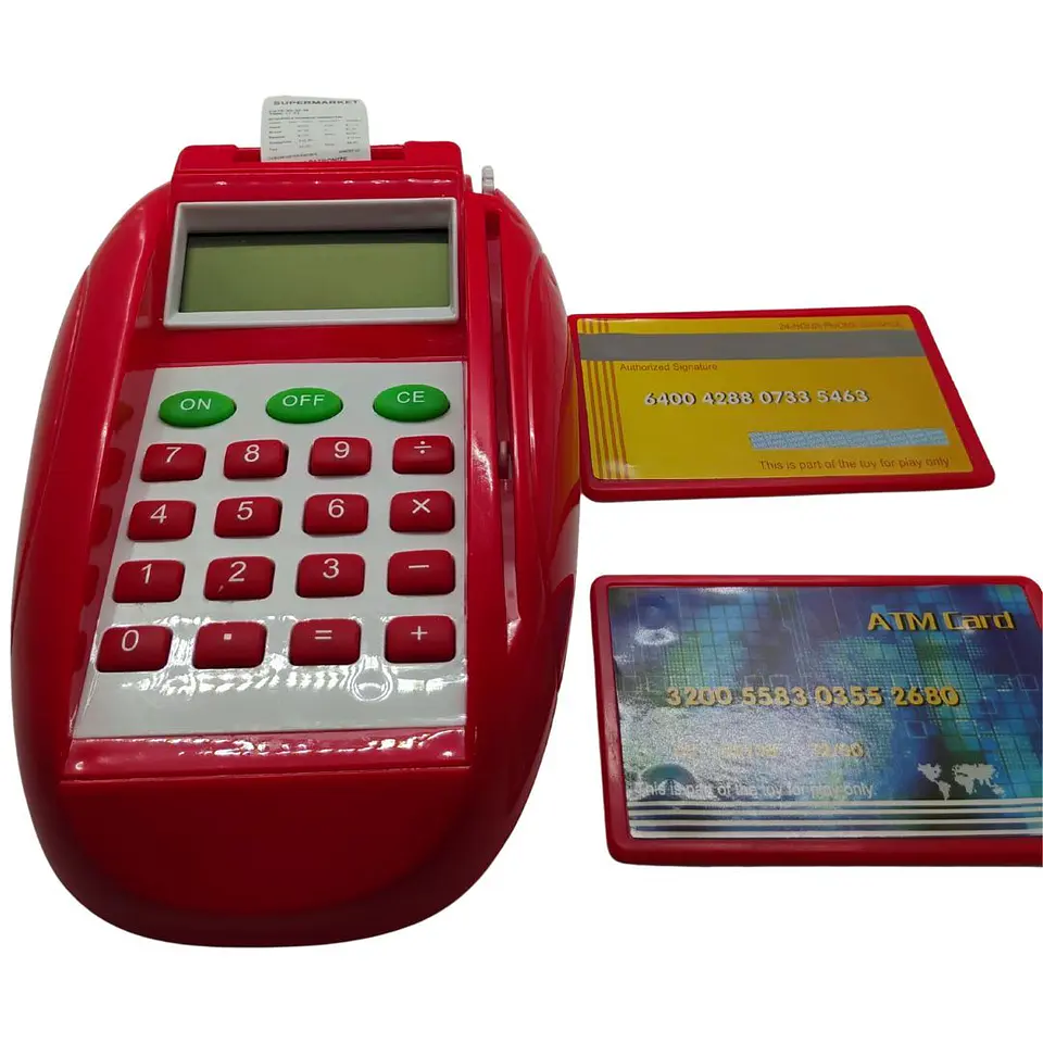 Caja Registradora Infantil Con Calculadora Juguete Educativo Rojo 1