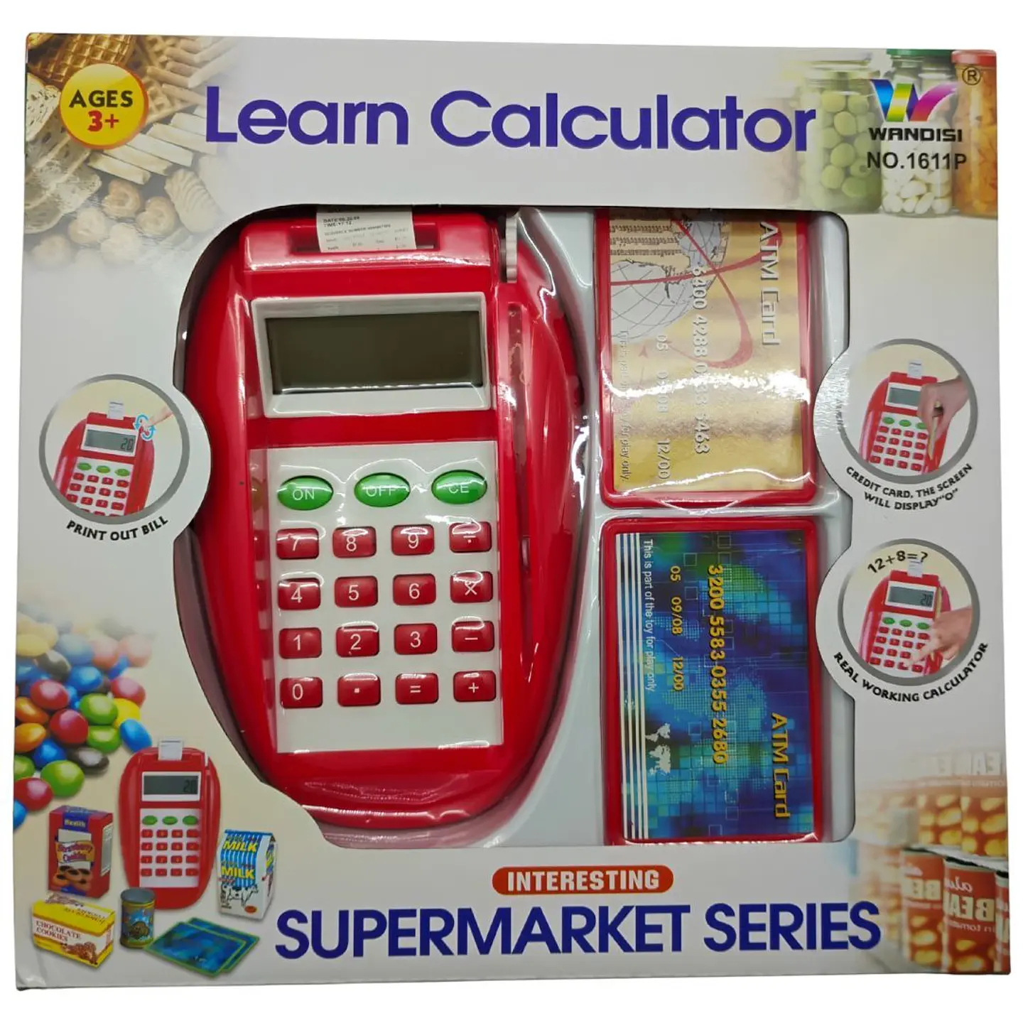 Caja Registradora Infantil Con Calculadora Juguete Educativo Rojo 2