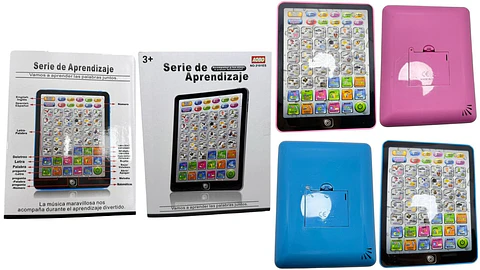 Tablet Didáctica Aprendizaje Tableta Infantil Juguete Niños Rosado y azul