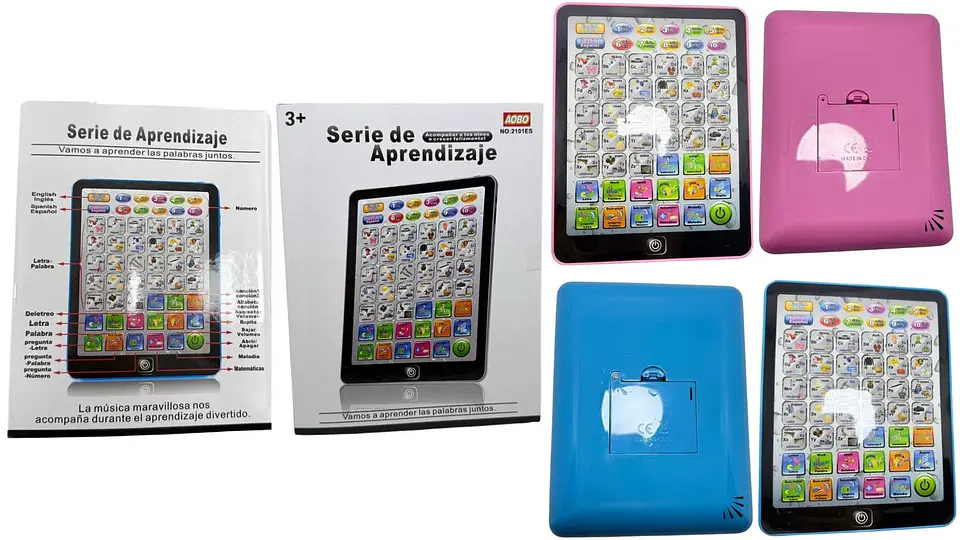 Tablet Didáctica Aprendizaje Tableta Infantil Juguete Niños Rosado y azul 1