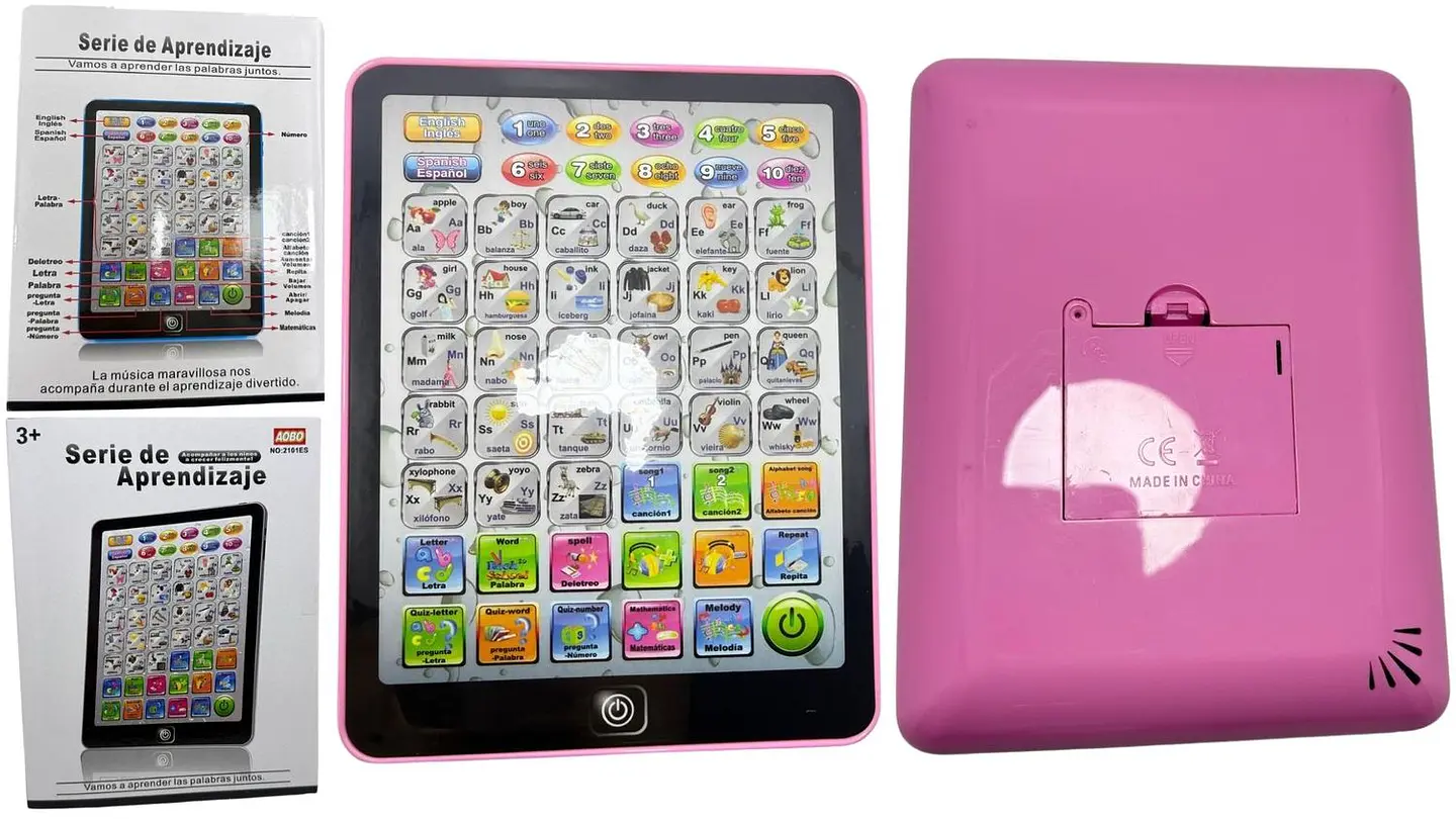Tablet Didáctica Aprendizaje Tableta Infantil Juguete Niños Rosado y azul 3