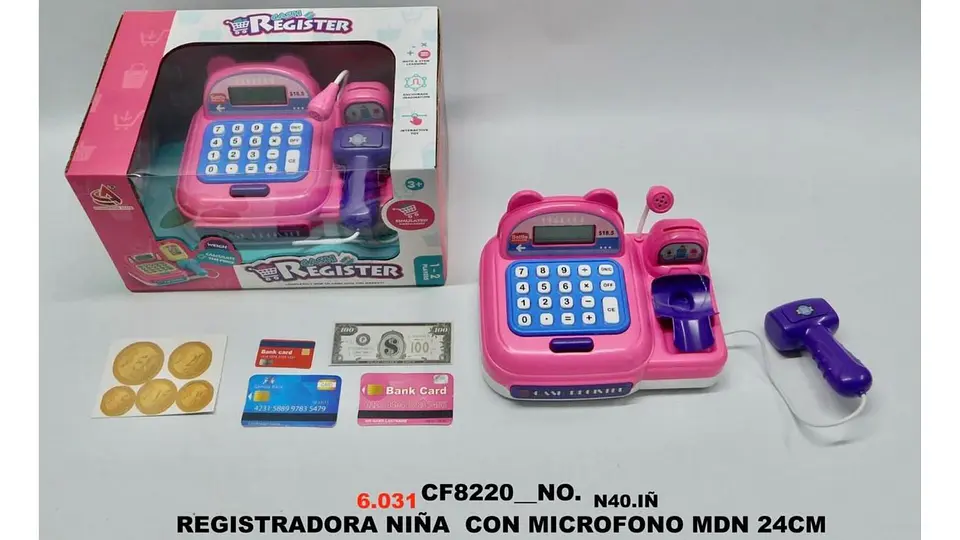 Caja Registradora Juego accesorios Juguetes Micrófono Niñas 8