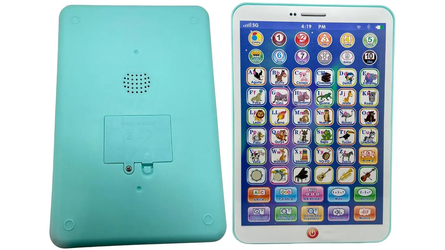 Tablet Didáctica Juguete Aprendizaje Infantil Español Ingles Rosado y azul 3