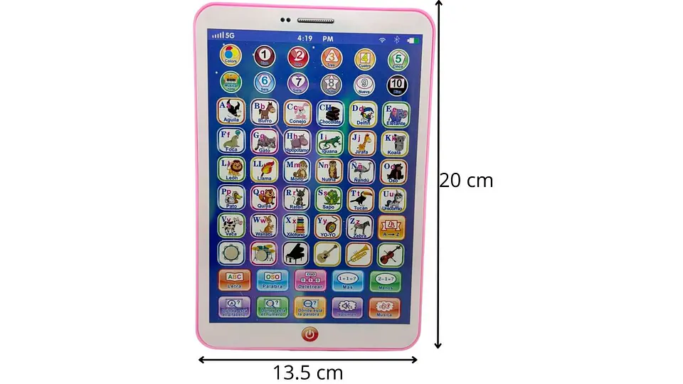 Tablet Didáctica Juguete Aprendizaje Infantil Español Ingles Rosado y azul 4