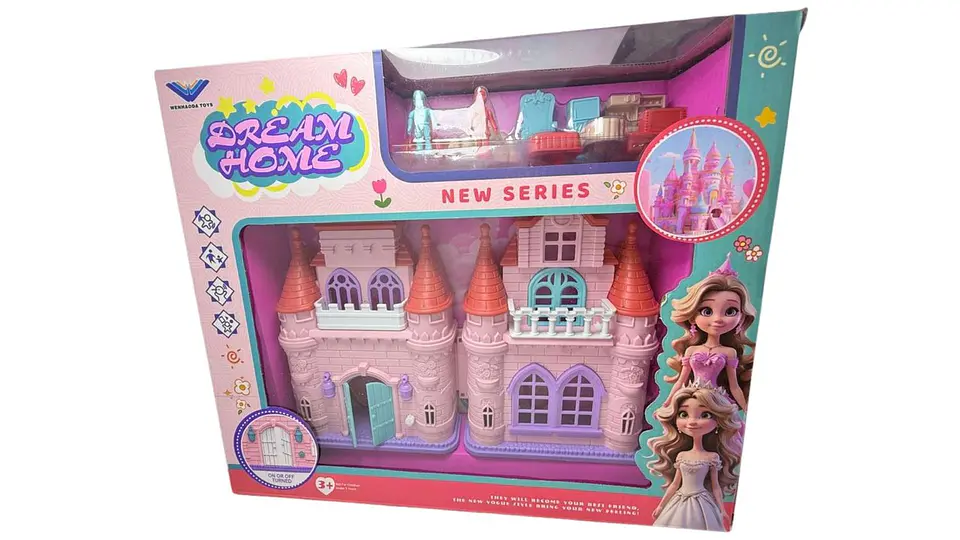 Casa de muñecas castillo mediano con accesorios juguete niñas 4