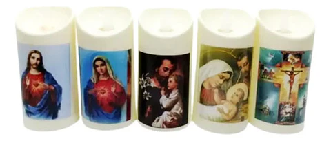 Religioso Virgen María  Jesús Vela Eléctrica Led  Decoración
