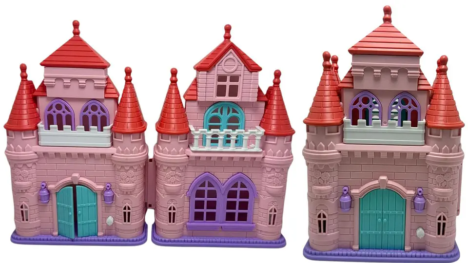 Casa de muñecas castillo mediano con accesorios juguete niñas 6