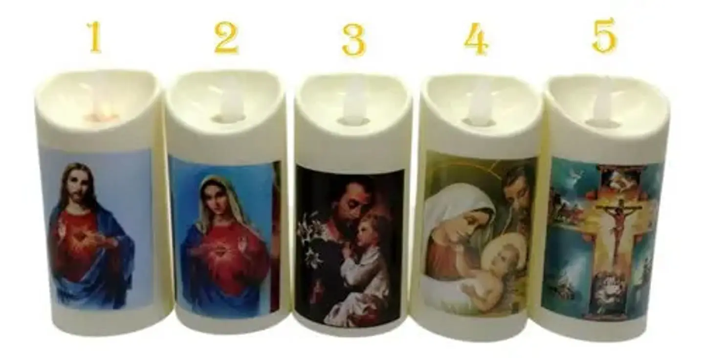 Religioso Virgen María  Jesús Vela Eléctrica Led  Decoración 4