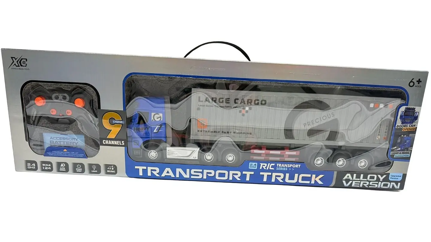 Tractomula Contenedor A Control Remoto Pilas Con Luz Sonido Gris Oscuro 2